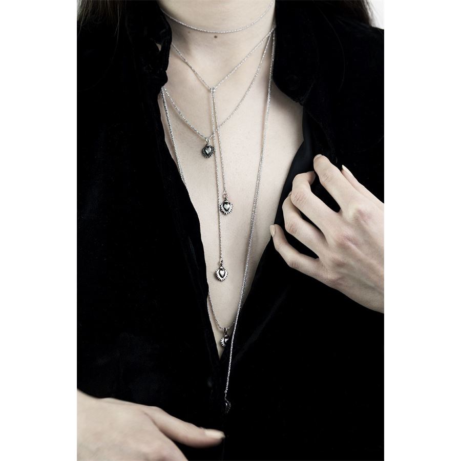'Sacred heart' pendant CUORE SACRO | CD CUOREARG CON CAT 90 CM
